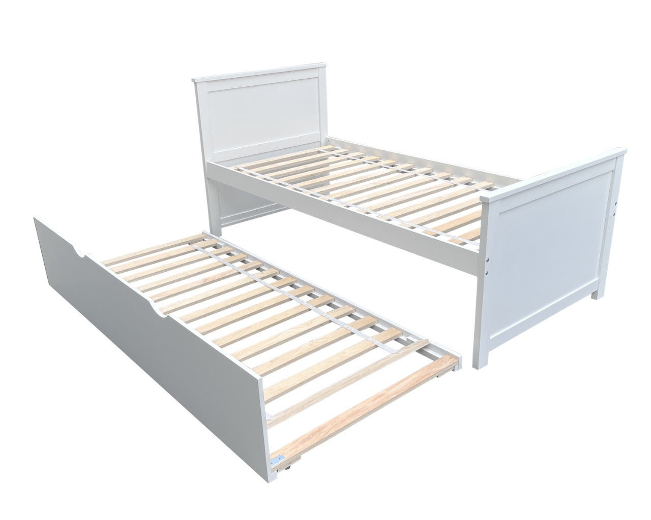 LYSA33" WHITE bed + trundle