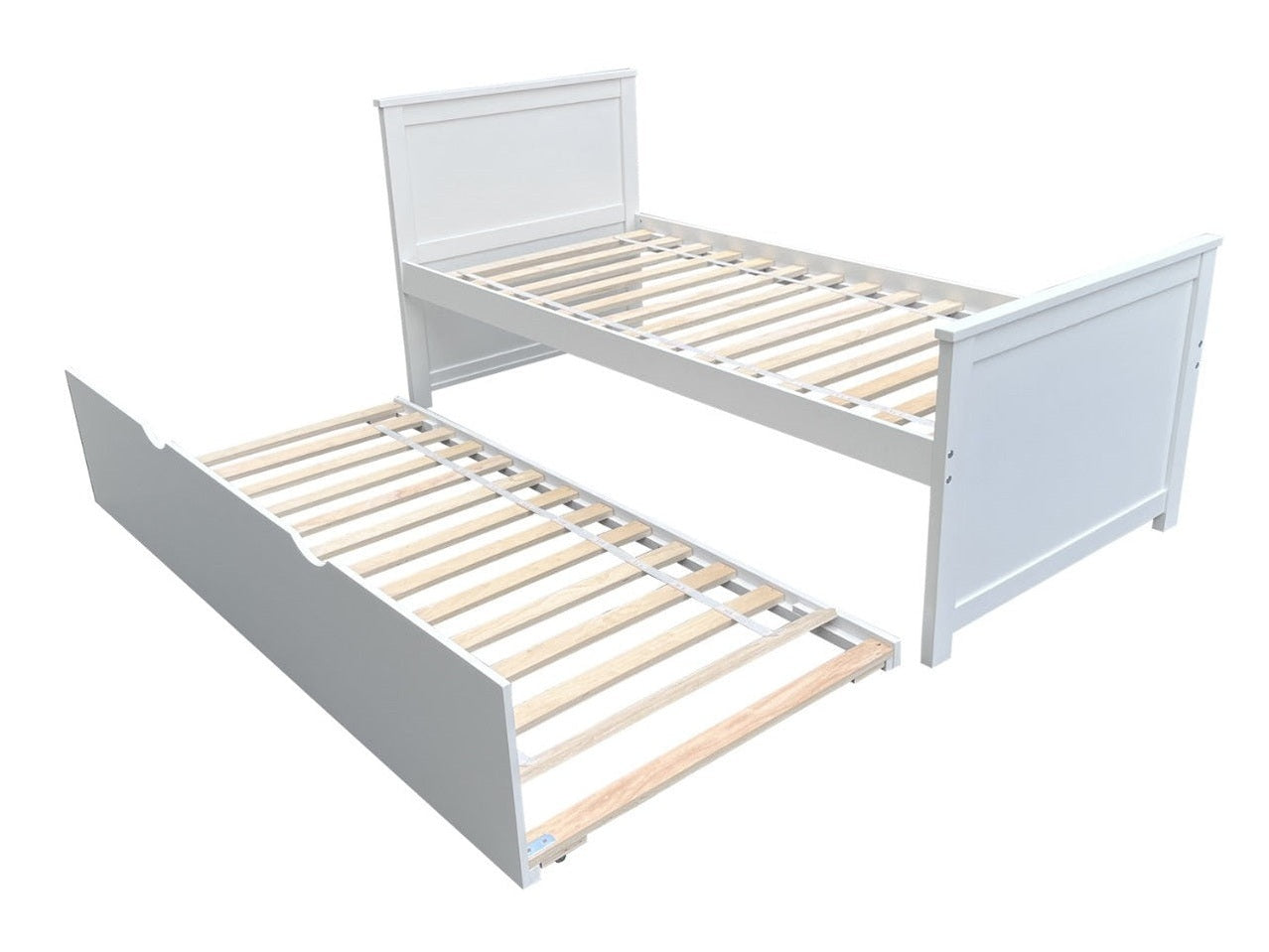 LYSA33" WHITE bed + trundle