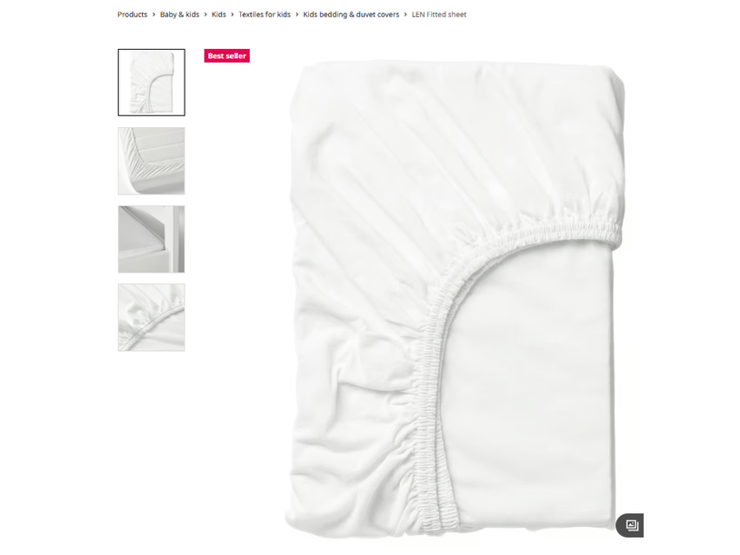 IKEA LEN fitted sheet 28"x63"