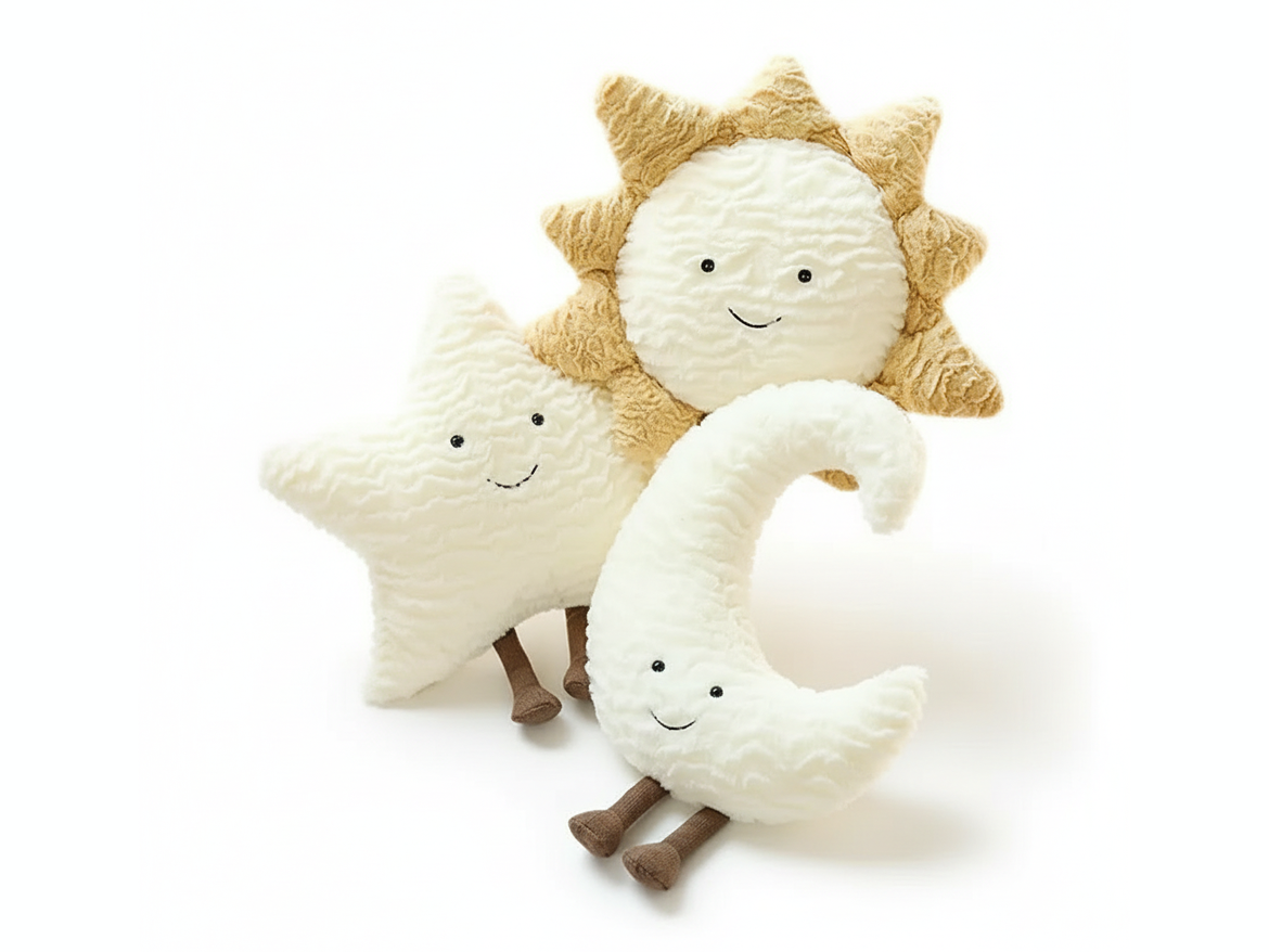 PLUSHIE FRIENDZ Smile Moon Star Sun Plush Pillow